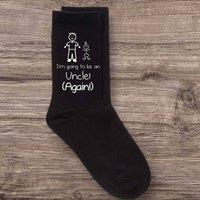 60 SECOND MAKEOVER Men's I'm Going To Be An Uncle Again Black Calf Socks