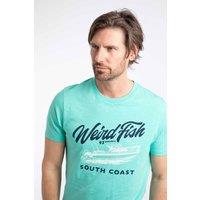 Weird Fish Men's South Coast Front Print Graphic T-Shirt in Aqua | Size: 3XL