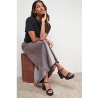 Oasis Women's Maddie Platform High Block Heeled Sandals in Black | Size: 8