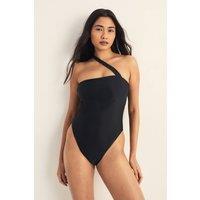NastyGal Women's Abstract Ring Strappy Swimsuit in Black | Size: 6