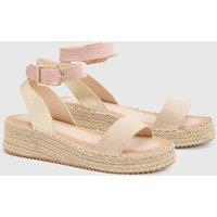 Dorothy Perkins Women's Riva Faux Suede Strap Medium Espadrille Wedge Sandals in Beige | Size: 5