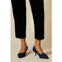 Dorothy Perkins Women's Dove Faux Suede Kitten Heel Court Shoes in Navy | Size: 6
