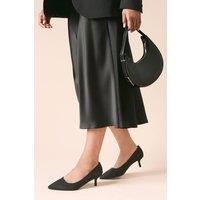 Dorothy Perkins Women's Dove Faux Suede Kitten Heel Court Shoes in Natural Black | Size: 7