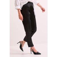 Dorothy Perkins Women's Wide Fit Dash Faux Patent Leather Pointed High Stiletto Heel Court Shoes in True Black | Size: 6