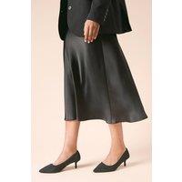 Dorothy Perkins Women's Wide Fit Dove Faux Suede Kitten Heel Court Shoes in Natural Black | Size: 5