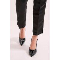 Dorothy Perkins Women's Dash Faux Patent Leather Pointed High Stiletto Heel Court Shoes in True Black | Size: 7