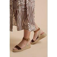 Dorothy Perkins Women's Riva Woven Textile Strap Medium Espadrille Wedge Sandals in Natural | Size: 4