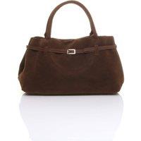 AJVANI Women's Buckle Slouch Tote Bag in Brown