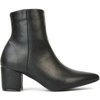XY London Women's 'Ayda' Pointed Toe Low Block Heel Ankle Boots in Black | Size: 4