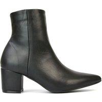 XY London Women's 'Ayda' Pointed Toe Low Block Heel Ankle Boots in Black | Size: 7