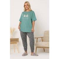 Yours Women's Avocado Graphic Cuffed Pyjama Set | Size: 14-16