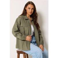 Yours Women's Utility Shacket in Olive | Size: 22-24