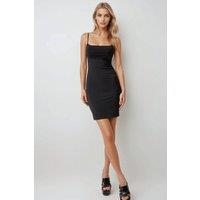 Hiccup Women's Square Neck Bodycon Mini Dress in Black | Size: Large