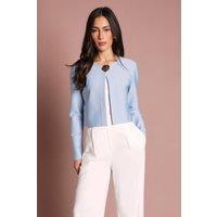 Coast Women's Bandage Button Detail Long Sleeve Top in Blue | Size: 14