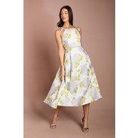 Coast Women's Tulip Strap Jacquard High Neck Midi Dress in Purple | Size: 12