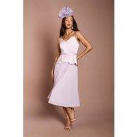 Coast Women's Scallop Detail Pleated Midi Dress in Lilac | Size: 12