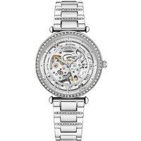 STHRLING Original Women's Luxe Legacy 4023 Automatic Watch 38mm Case Skelton Movement in Silver