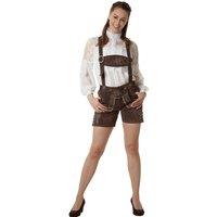tectake Women's Lederhosen Jessie With Matching Braces For Oktoberfest in Dark Brown | Size: 46