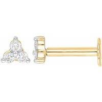 Raina Jewels Women's 18ct Gold Natural Round Diamond Three Stone Nose Stud 0.05ct in Yellow
