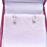 Raina Jewels Women's 18ct White Gold Diamond Children's Earrings - 0.06ct Child Safe