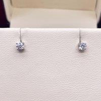 Raina Jewels Women's 18ct White/Yellow Gold Diamond Solitaire Children's Earrings - 0.24ct