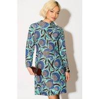 Dals Hart Women's Blue High Neck Floral Mini Dress | Size: Small
