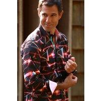 CLAUDIO LUGLI Men's Spectrum Print Shirt in Black | Size: XL
