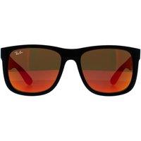 Ray-Ban Men's Rectangle Rubber Black Red Mirror Sunglasses