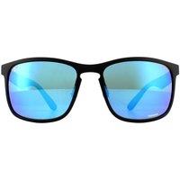 Ray-Ban Men's Square Matte Black Blue Flash Polarized Chromance RB4264 Sunglasses