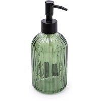 Candlelight Apothecary Glass Soap Dispenser With Black Pump in Olive