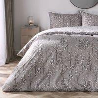 OHS Duvet Cover Set Willow Quilt Reversible Bedding in Grey | Size: Super King