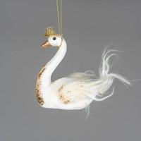 Shatchi Swan White 12x13cm - Christmas Hanging Decoration | Size: 12x13 cm