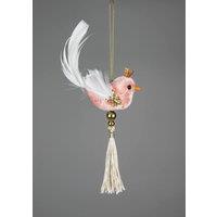 Shatchi 3Pcs Light Pink Robin Bird 7x13cm - Christmas Tree Hanging Decorations Ornaments Fairy Tale Themed Xmas Tree Pendant | Size: 7x13 cm