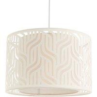 First Choice Lighting Mylo - Taupe Linen Cut Out 35cm Easy Fit Pendant Shade in Cream