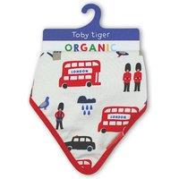 Toby Tiger London Print Dribble Bib in White