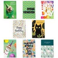 Wee Blue Coo Birthday Multipack Of 8 Cards Celebration Designs 8 Assorted Cards | Size: 8 pack