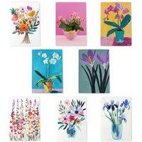 Wee Blue Coo Floral Greeting Art Cards Elegant Botanical Flower Designs Assorted | Size: 8 pack