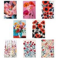 Wee Blue Coo Floral Greeting Art Cards Soft Pastel Flower Aesthetic Designs | Size: 8 pack