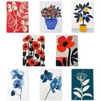Wee Blue Coo Floral Greeting Art Cards Classic Garden Flower Artwork Set | Size: 8 pack