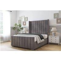 Comfort Beds Serena Naples Bed Frame With Mattress -50 Upholstered Wingback in Grey | Size: King