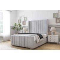 Comfort Beds Serena Naples Bed Frame With Mattress -50 Upholstered Wingback in Silver | Size: Super King