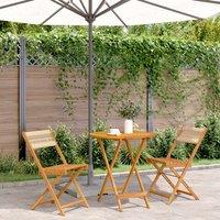 Berkfield Home 3 Piece Bistro Set Beige Polypropylene & Solid Wood