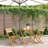 Berkfield Home 3 Piece Bistro Set Beige Polypropylene & Solid Wood