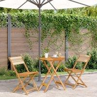 Berkfield Home 3 Piece Bistro Set Beige Polypropylene & Solid Wood