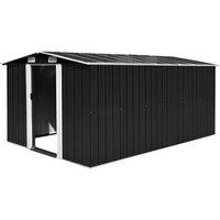 Berkfield Home Garden Shed 257x392x181 cm Metal Anthracite in Black | Size: 257 x 392 x 181 cm