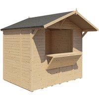 Rowlinsons 8x6 T&G Market Stall - Timber - L252xW259xH245 cm - Untreated Natural in Brown