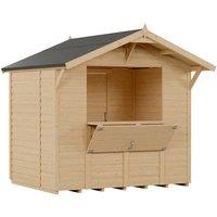 Rowlinsons 8x6 Loglap Market Stall - L252 x W259 x H241 cm - Untreated Natural in Brown