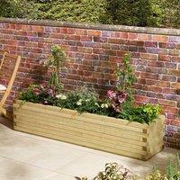 Rowlinsons Premier Patio Trough Planter 2m - Timber - L40 x W200 x H37 cm in Light Brown
