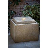ValueLights Solar Powered Natural Square Outdoor Garden Water Fountain Feature