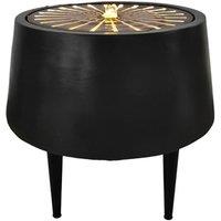 Ivyline Solis Water Feature on Black Legs with Light Display - Metal in Charcoal